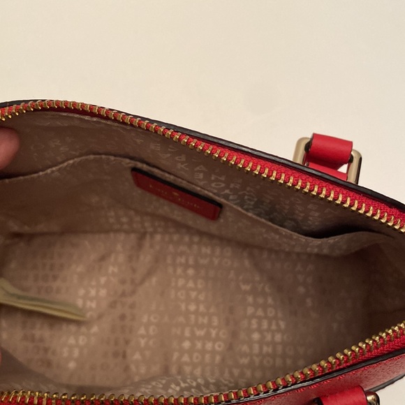 Kate Spade Red Leather Medium Dome Handle Crossbody Handbag Purse Bag Like New - Picture 6 of 9